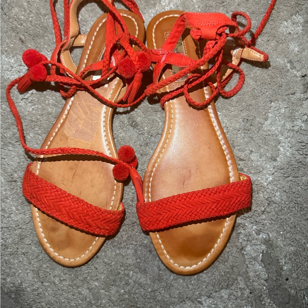 INC International Concepts Red Braided Sandals